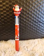 Christmas Santa & Tree Novelty Plastic Ballpoint Pen Biro with Topper