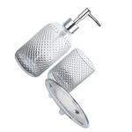 Glass Bathroom Accessories Set 3 pcs Diamond Finish Clear Soap Mouthwash