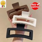 3 PCs 5-Inch Hair Claw Clips – Jumbo Matte Non-Slip Clamps for Thick Long Hair