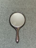 Antique Silver Hand Mirror Engine Turned Ripple Design 