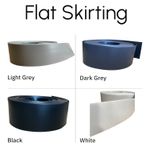 Flexible PVC Flat Skirting Board  100mm x 2mm  Black White Grey 25m Length