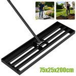 Lawn Leveling Rake 30"x10" Level Lawn Tool with 75" Extended Handle -Black UK