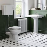 Bathroom Suite Toilet & Sink Basin with Pedestal Low Level Traditional