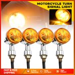 4Pcs Amber Motorcycle Motorbike Universal Turn Signal Indicators Light Lamp Bulb