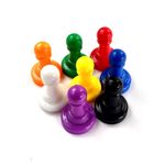 8 Pawns Board Game Playing Pieces Plastic Pawn Coloured Counters Tokens Tabletop