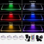 GLASS SHELF LED LIGHTS  4 CLIP SET  RGB MULTICOLOURED  REMOTE CONTROLLER
