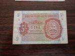 British Military Authority 5/- Five Shillings serial A Bank Note 1946