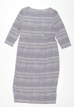 Joules Women’s Blue Striped 3/4 Sleeve Cotton Shift Dress Size 14