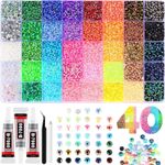 32000Pcs 40 Colors Jelly Rhinestones For Bedazzling, 3Mm Multicolor Resin Flatba