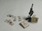 Dolls House Miniature Microscope, slides and booklet