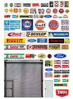 Garage Scene Sign Set A 1/43 A4 Matt Paper Sticker Sheet Diorama.