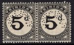 1944 POSTAGE DUE 5d, SG D22, PERF. "SPECIMEN" PAIR, MINT NH, SCARCE