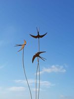 Cuffy's Metal  triple swallows birds sculpture garden decoration 