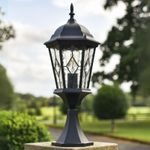 'Ditton' Victorian Black Pillar Light Outdoor Garden Lantern