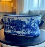 Vintage Traditional Blue & White Footbath Planter