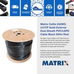 Ethernet Network Cat5e 24AWG U/UTP Solid External Cable Dual Sheath Black 500m