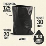 Extra Strong Heavy Duty Black Rubble Sacks 400gm Pack of 10 (20 * 30 inch)