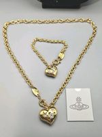 used Vivienne Westwood Gold Plated Heart Star Crystal Necklace & Bracelet 