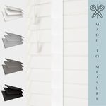 MADE TO MEASURE FAUX WOOD TAPE VENETIAN BLINDS 50MM SLATS WHITE GREY