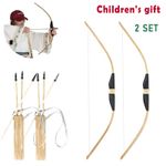 Archery Wooden Bow and Arrow Set Outdoor Yard Target Practice for Kids Gift 