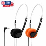 SoundLAB Retro Walkman Style Stereo Headphones With Orange Pads