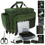 Carp Fishing Large Carryall Holdall Tackle Bag + Tackle Box & Termial Tackle Set