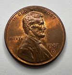 1987 (D) USA Lincoln Cent Coin, DDO Mint Mark Variant Nice Grade