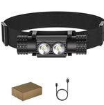Head Torch HD02B 1000LM White LED Type C USB 18650 (Battery Not Included )