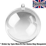 QUALITY Clear PLASTIC CRAFT Balls  2-part Spheres Baubles Bubble Favours Wedding