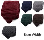Men's Knit Knitted Tie Classic 8cm Wide Woven Pointed Bottom