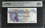 Gem UNC 5 pounds 1990 Bank of Ireland P-70a 65 EPQ Northern Ireland