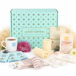 Womens Birthday Spa Pamper Gift Hamper Turquoise Box Bath Soak Tea Lights Socks