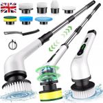 Rechargeable Cordless Spin Scrubber Electric Turbo Scrub Cleaning Brush 9 IN 1