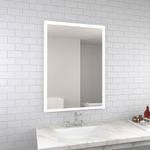 LED Bathroom Mirror 500x700 with Shaver Socket Demister/Touch/Illuminated Light