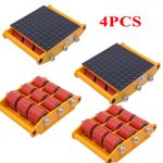 4 Pcs 15T Machine Mover Roller Machinery Moving Skate Heavy Duty Cargo Trolley