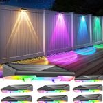 LED Solar Fence Lights Outdoor Garden Wall Railing Step Deck Decor Lamp 9 Modes