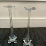 Pair Of Antique Glass Shop Hat Display Stands 30cm Tall