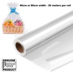 Cellophane Wrap for Hampers Flowers Gift Clear Cello Florist Film Roll 40 - 80cm