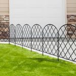 Set of 10 Garden Fence Panels No Dig Metal Decorative Fencing Pet Animal Barrier