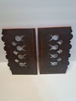 Pair Antique Walnut Panels  Architectural Salvage Reclaimed 12" X 7.5" X 3/8"