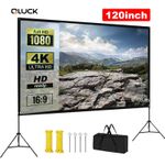 120" PROJECTOR SCREEN STAND TRIPOD CINEMA PORTABLE MOVIE HOME OUTDOOR 16:9 4K