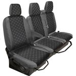 FORD TRANSIT CUSTOM 2013 on  BLACK DIAMOND POLYESTER TAILORED VAN SEAT COVERS