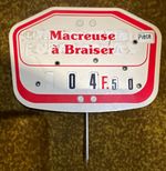 Macreuse French Butcher/Meat Advertising Price Sign “Macreuse à Braiser” Red