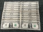 Lot Of 20 x United States Of America $1 Dollar Banknotes - Travel Money