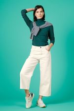 Seasalt Women's Petite Barnes Wide Leg Crop Jeans Ecru