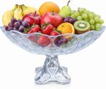 Large Decorative Glass Bowl with stand suitable for Fruits/Salad Multipupose UK
