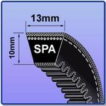 SPAX COGGED SPA SECTION V BELT SIZES SPAX690 - SPAX1172 V BELT 13MM X 10MM XPA