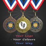 Running Medals Personalised with Ribbon + Engraving + Your Logo