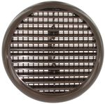 Securit Round Louvre Air Vent Cover Flyscreen Bathroom Shed Garage 165mm - Brown