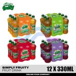 Simply Fruity Juice Drinks 12 Pack (12 x 330ml) No Added Sugar | Ready to Drink